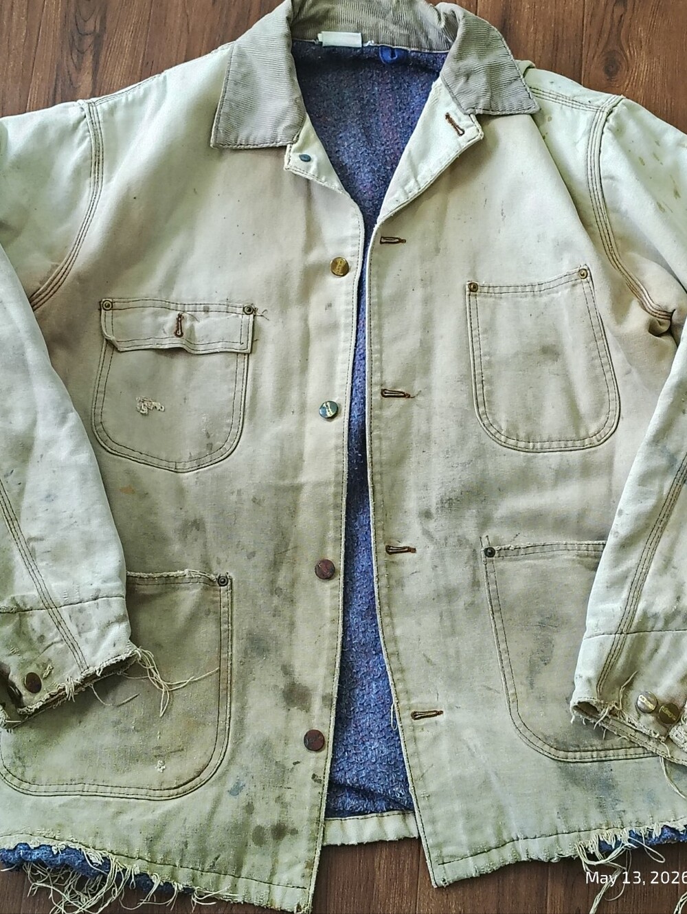 Thrashed Carhartt Mens Chore Jacket 42T insulated Distressed UTILITY RUGGED